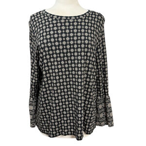 J. Jill Luxe Top Size L Black Beige